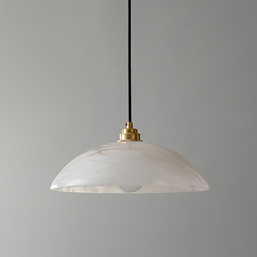 Jade Alabaster Dome Brass Finish Pendant Light Bedroom Living Room