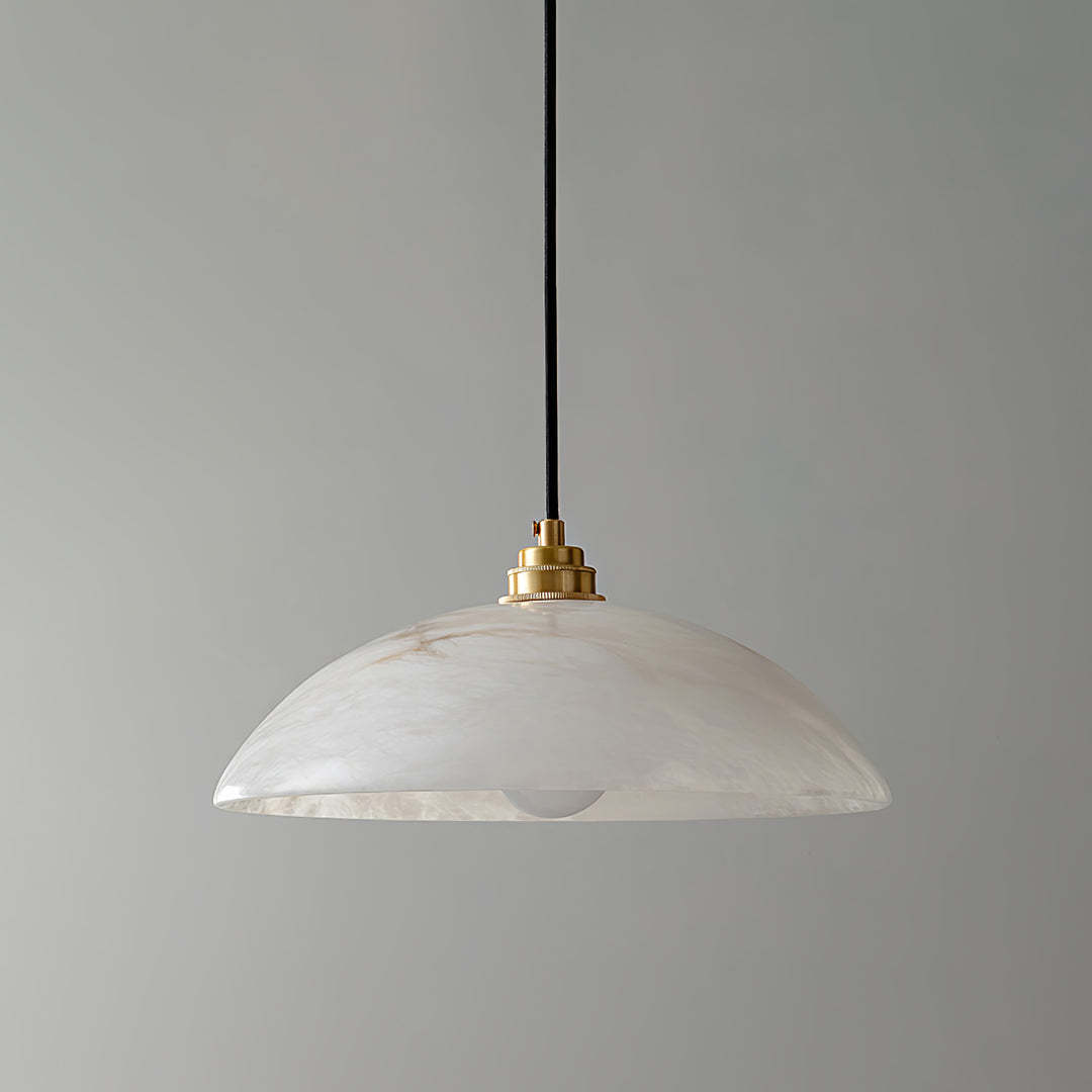 Jade Alabaster Dome Brass Finish Pendant Light Bedroom Living Room