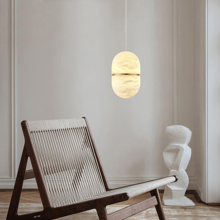 Byers Minimalism Urban Metal Alabaster Pendant Light Hallway Living Room