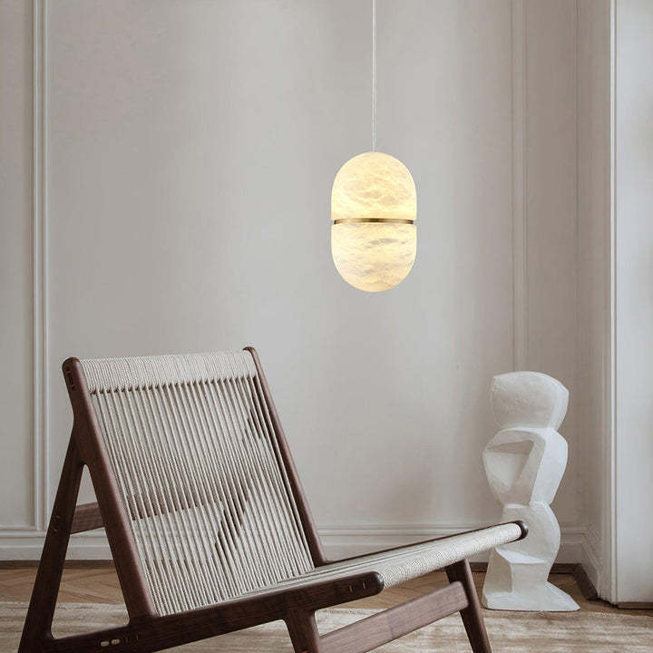Byers Minimalism Urban Metal Alabaster Pendant Light Hallway Living Room