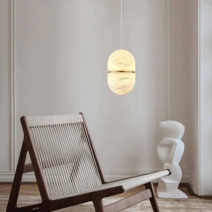 Byers Minimalism Urban Metal Alabaster Pendant Light Hallway Living Room