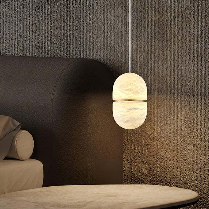 Byers Minimalism Urban Metal Alabaster Pendant Light Hallway Living Room