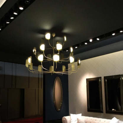 Valentina Gorgeous Metal Acrylic Chandelier Living Room Dining Room