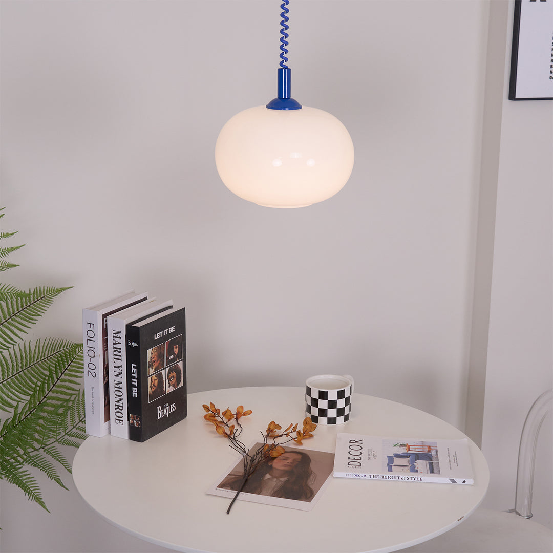 Hailie Minimalism Round Metal Glass Pendant Light Living Room Dining Room