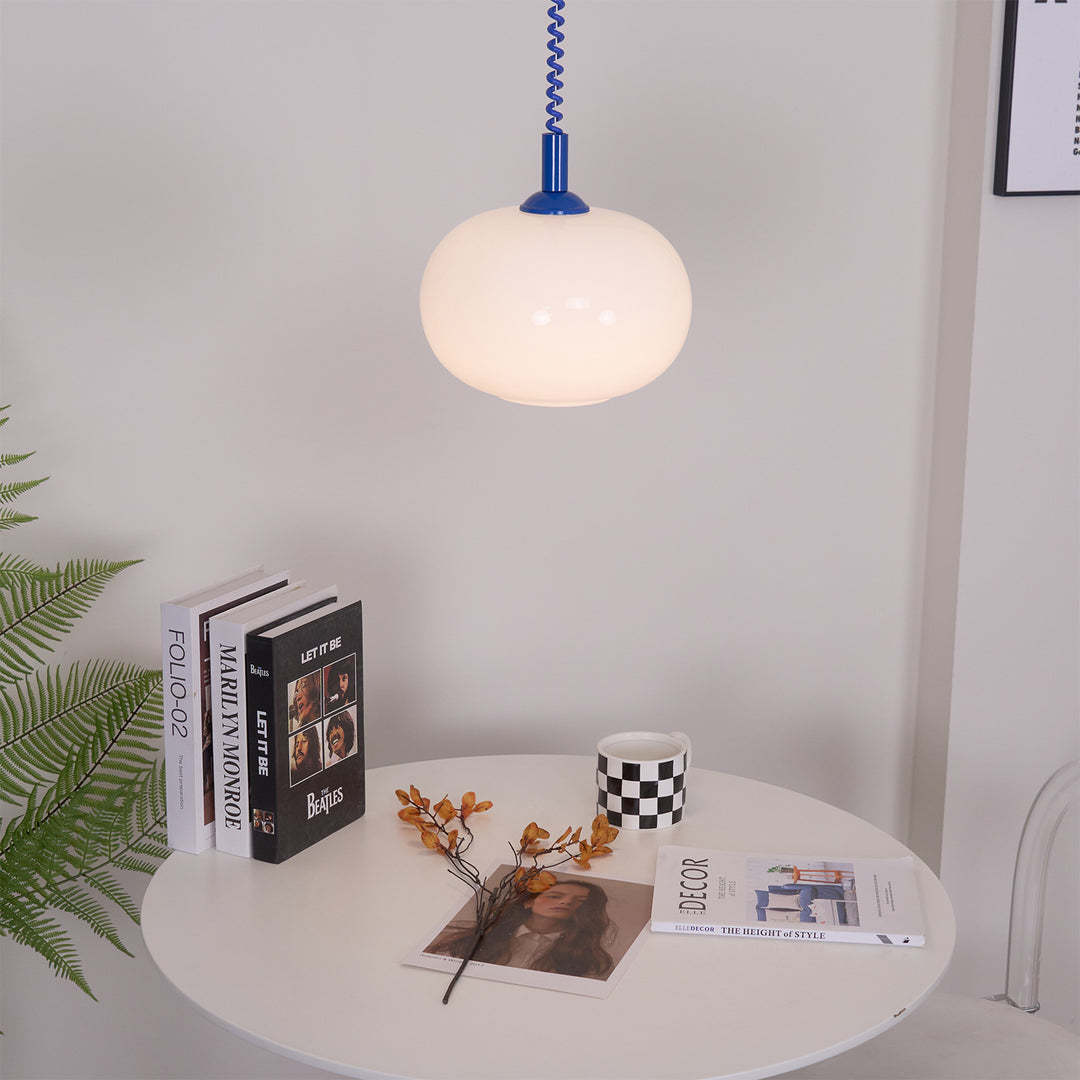 Hailie Minimalism Round Metal Glass Pendant Light Living Room Dining Room