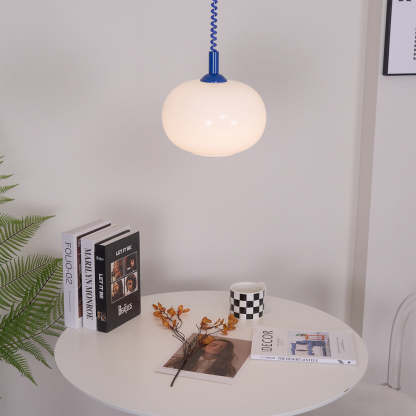 Hailie Minimalism Round Metal Glass Pendant Light Living Room Dining Room