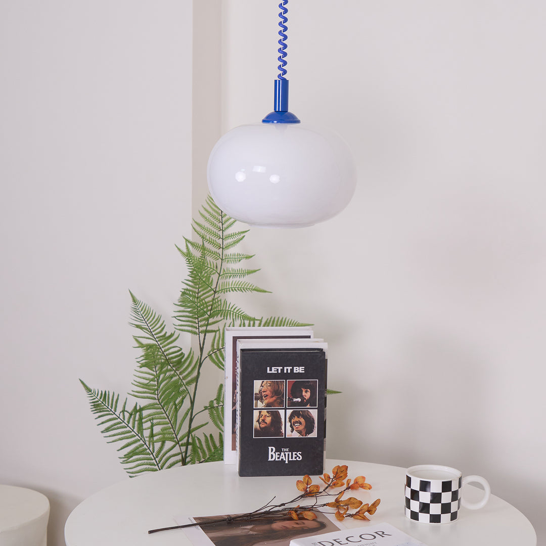 Hailie Minimalism Round Metal Glass Pendant Light Living Room Dining Room