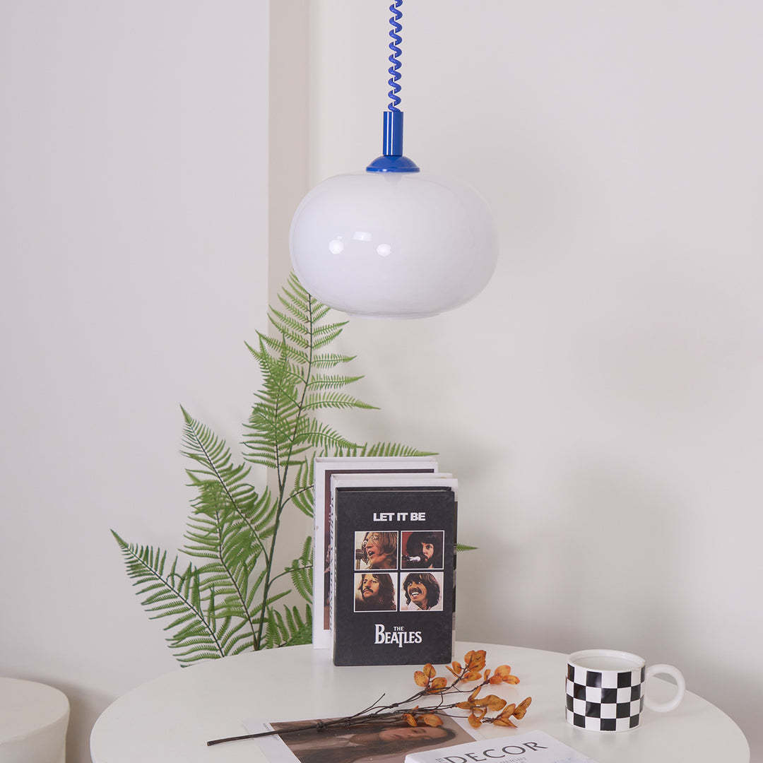 Hailie Minimalism Round Metal Glass Pendant Light Living Room Dining Room