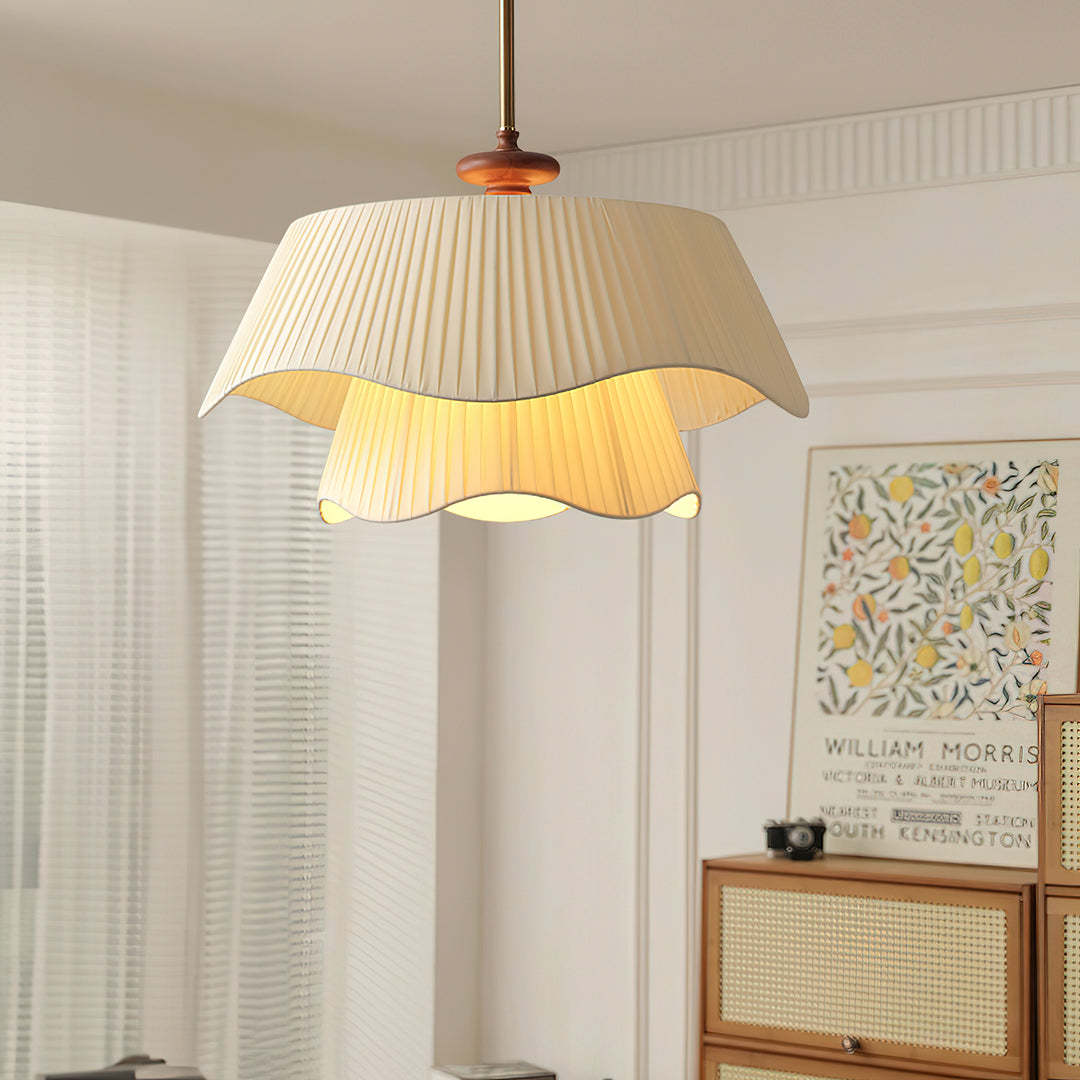 Ozawa Rustic Cottage Metal Glass Wood Pendant Light Living Room Bedroom