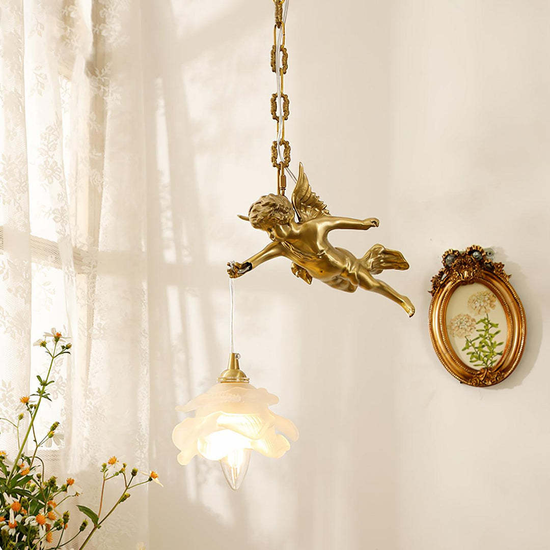 Carins Vintage Angel Brass Pendant Light Living Room Bedroom