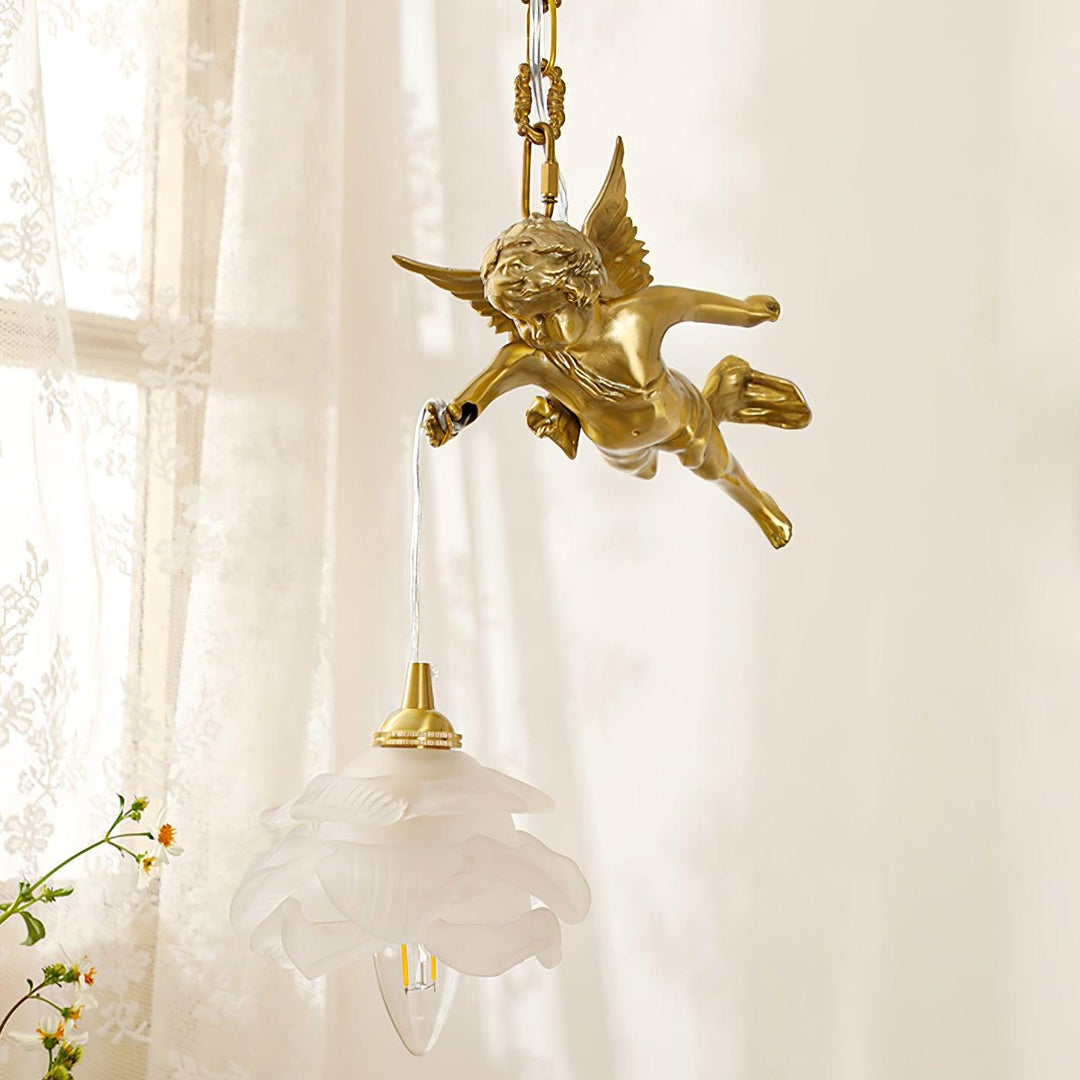 Carins Vintage Angel Brass Pendant Light Living Room Bedroom