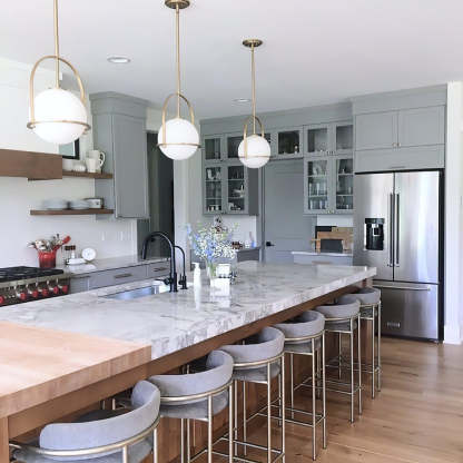 Alessio Vintage Ball Metal Brass Glass Pendant Light Living Room Dining Room