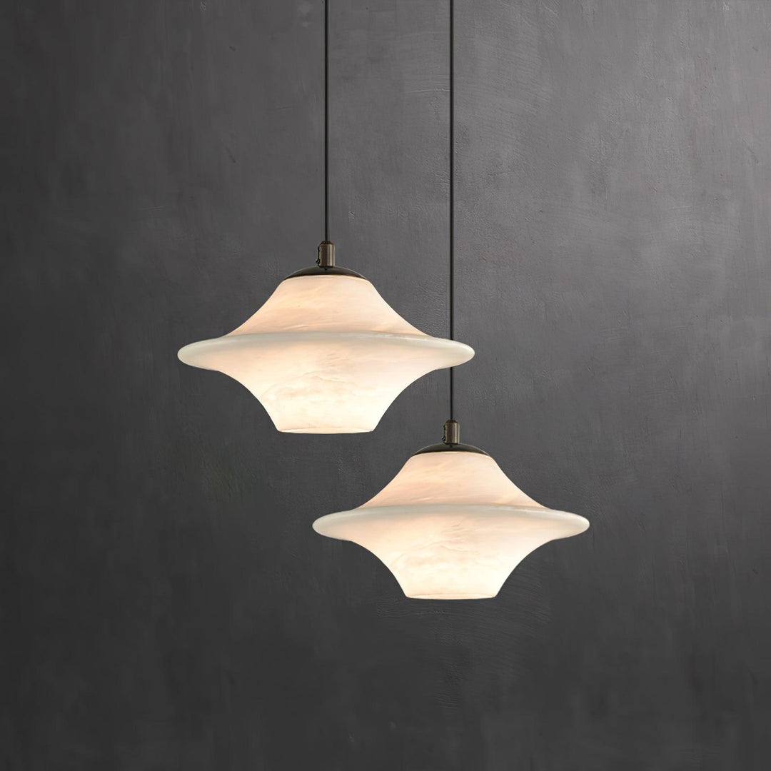 Jade Alabaster Saucer Modern Pendant Light Living Room Bedroom