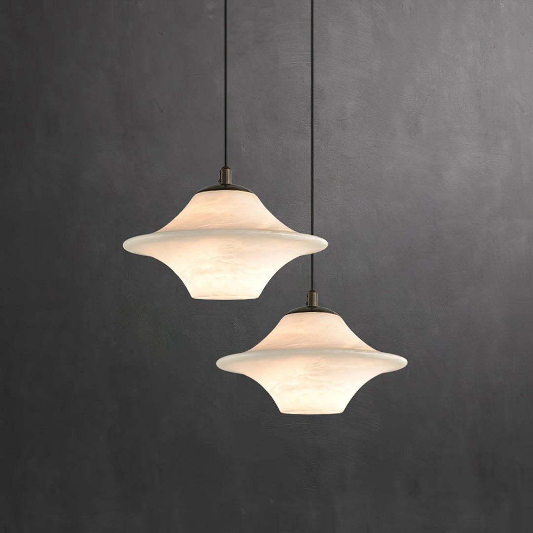 Jade Alabaster Saucer Modern Pendant Light Living Room Bedroom