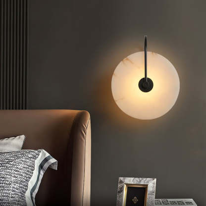Jade Minimalism Gold Black Metal Alabaster Wall Lamp Bedroom Living Room