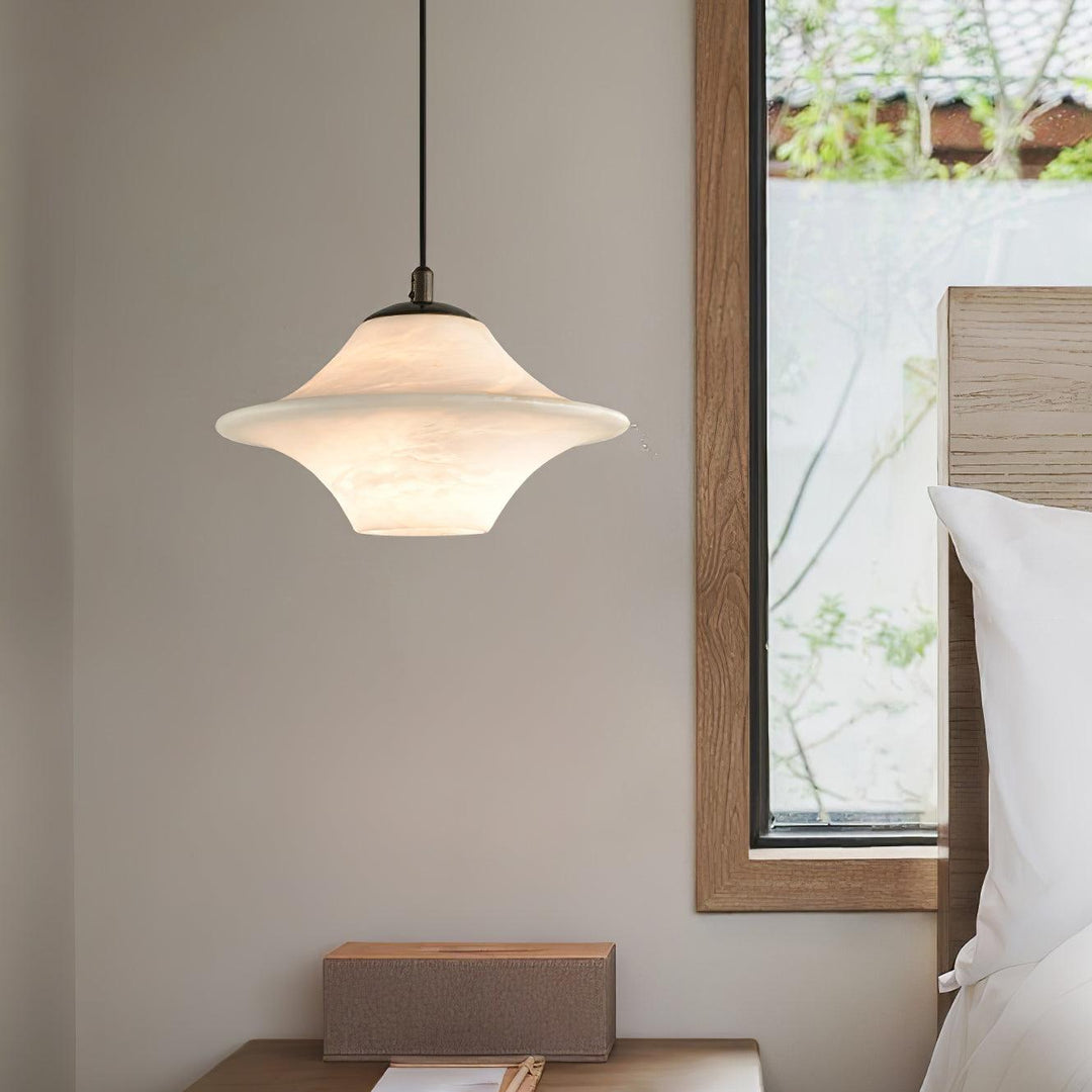 Jade Alabaster Saucer Modern Pendant Light Living Room Bedroom
