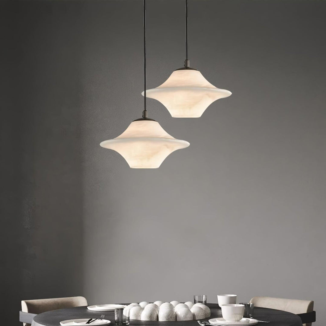 Jade Alabaster Saucer Modern Pendant Light Living Room Bedroom