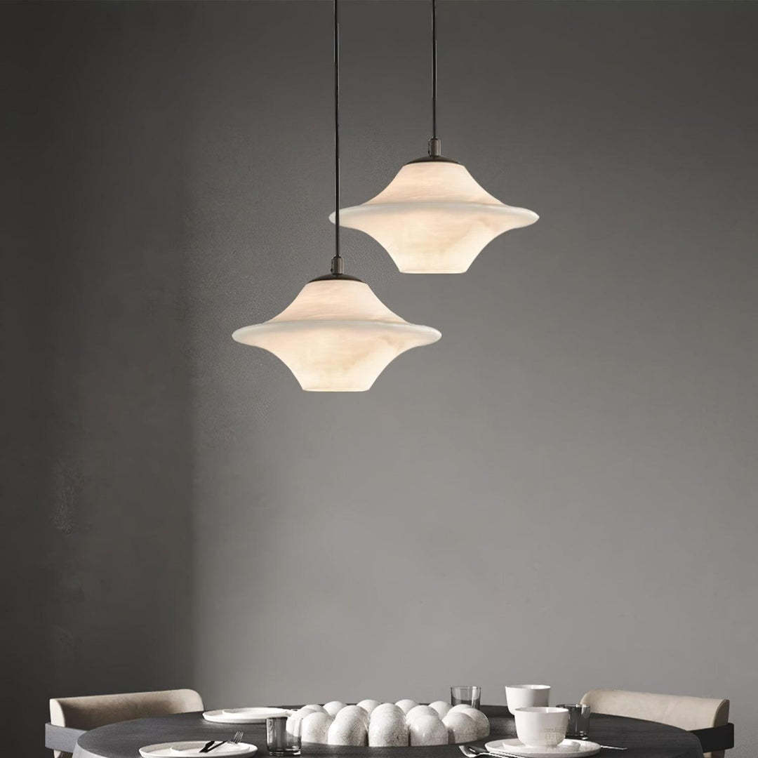 Jade Alabaster Saucer Modern Pendant Light Living Room Bedroom
