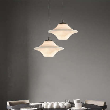Jade Alabaster Saucer Modern Pendant Light Living Room Bedroom