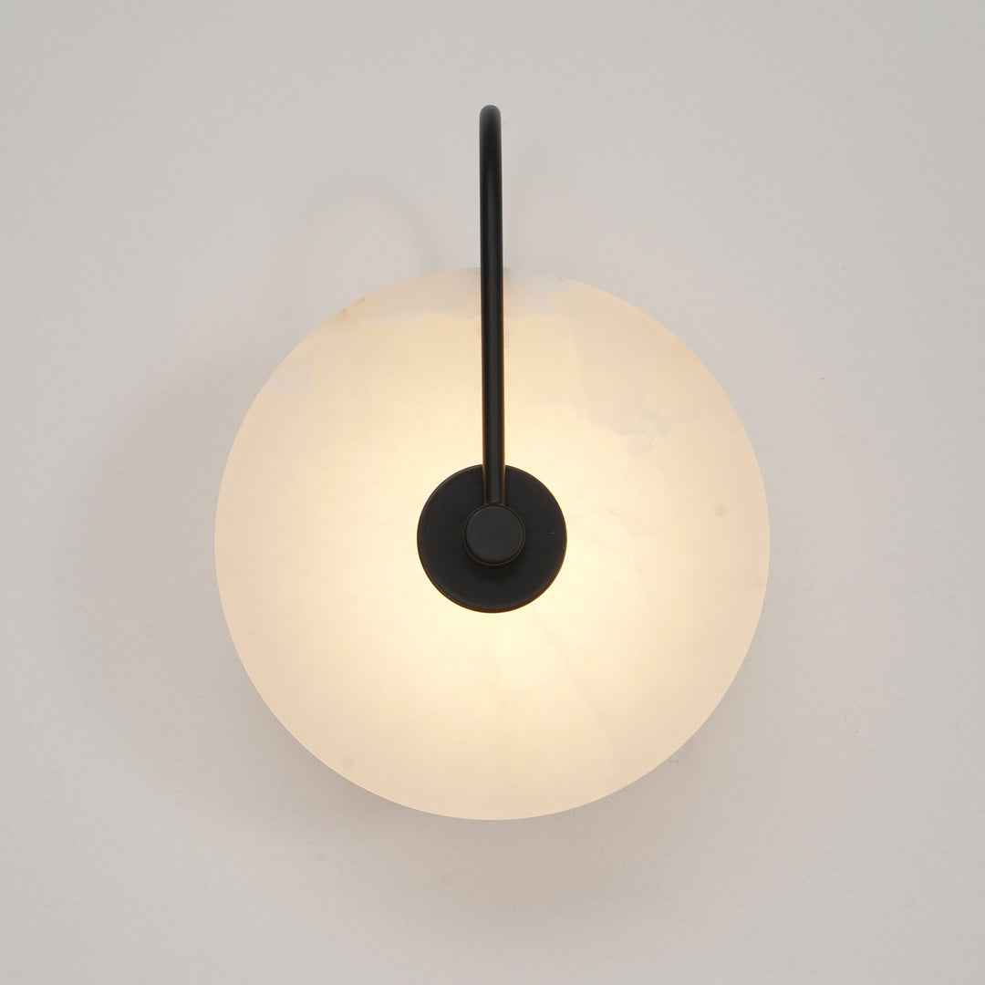 Jade Minimalism Gold Black Metal Alabaster Wall Lamp Bedroom Living Room