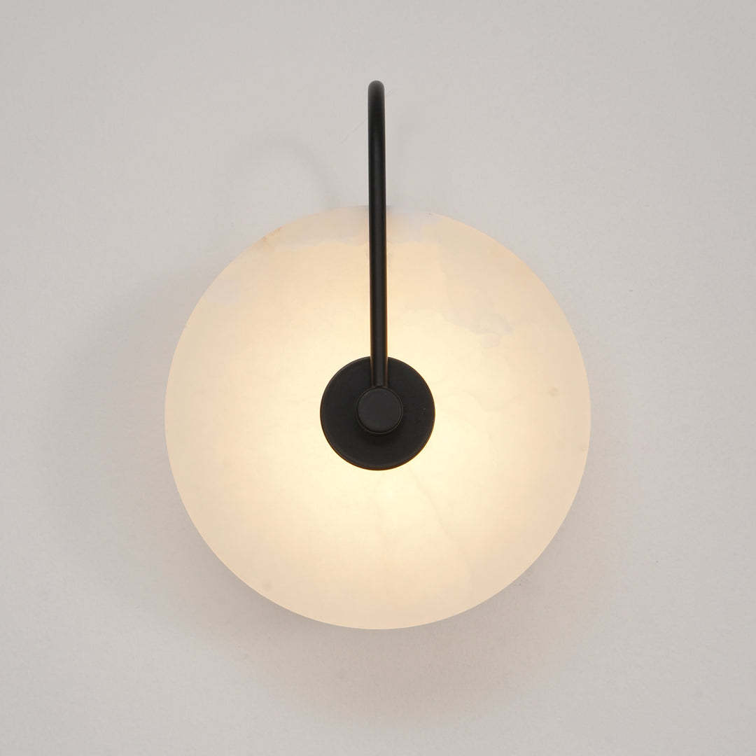 Jade Minimalism Gold Black Metal Alabaster Wall Lamp Bedroom Living Room
