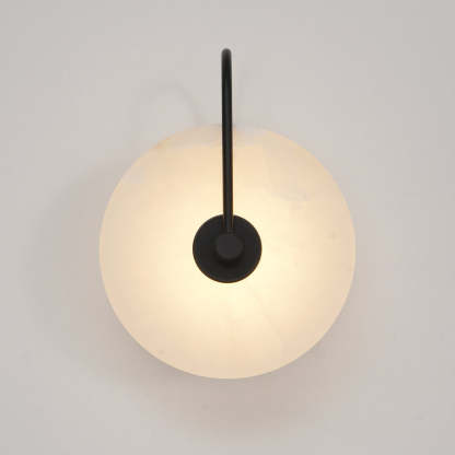 Jade Minimalism Gold Black Metal Alabaster Wall Lamp Bedroom Living Room