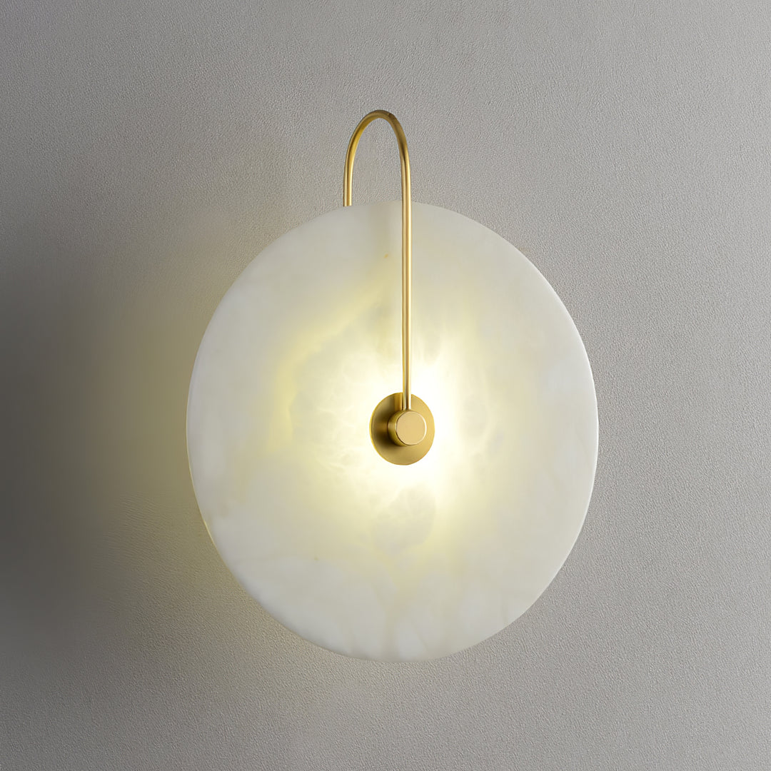 Jade Minimalism Gold Black Metal Alabaster Wall Lamp Bedroom Living Room