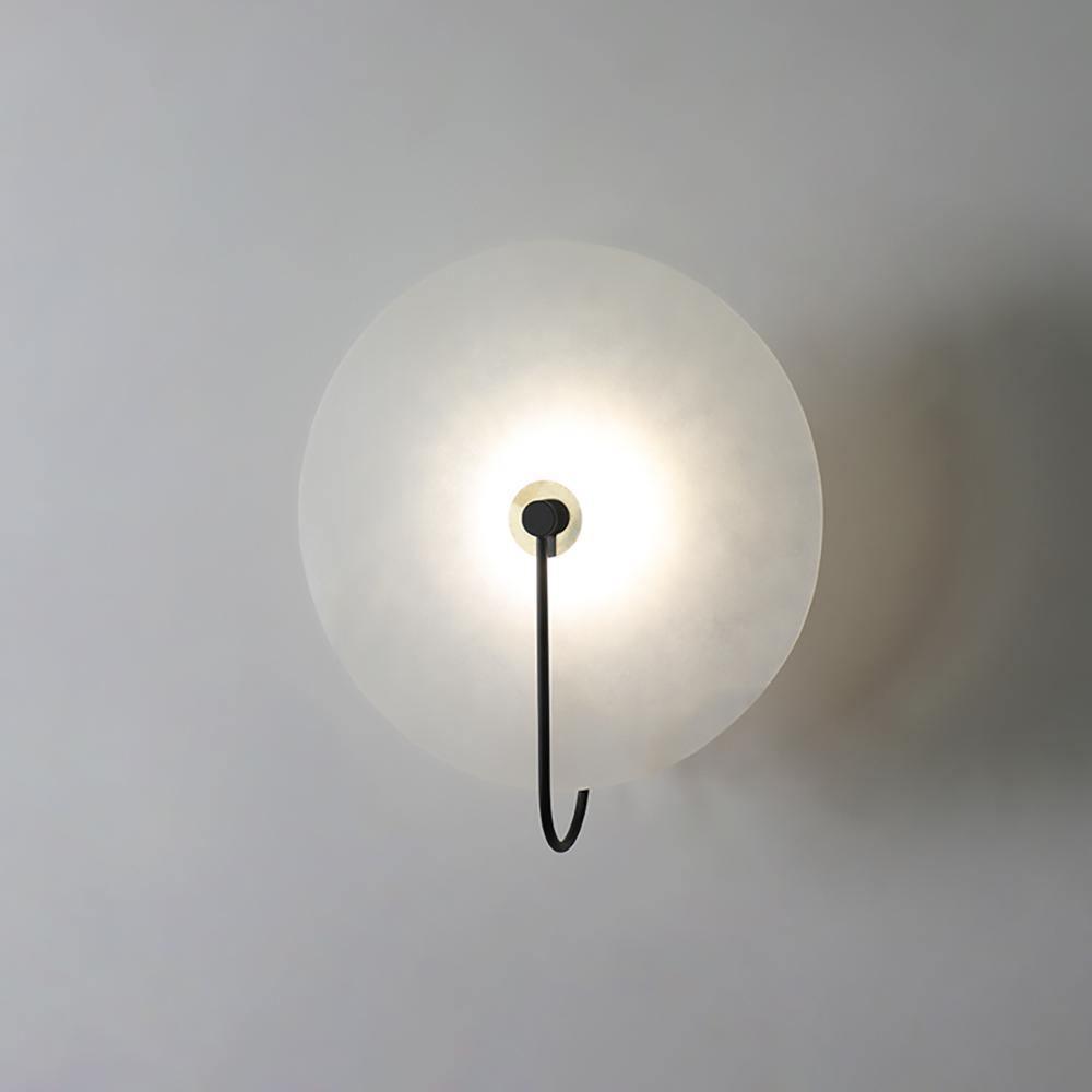 Jade Minimalism Gold Black Metal Alabaster Wall Lamp Bedroom Living Room