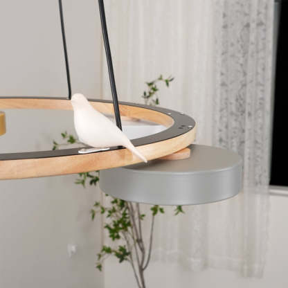 Morandi Modern Metal Wood Resin Acrylic Chandelier Dining Room Bedroom