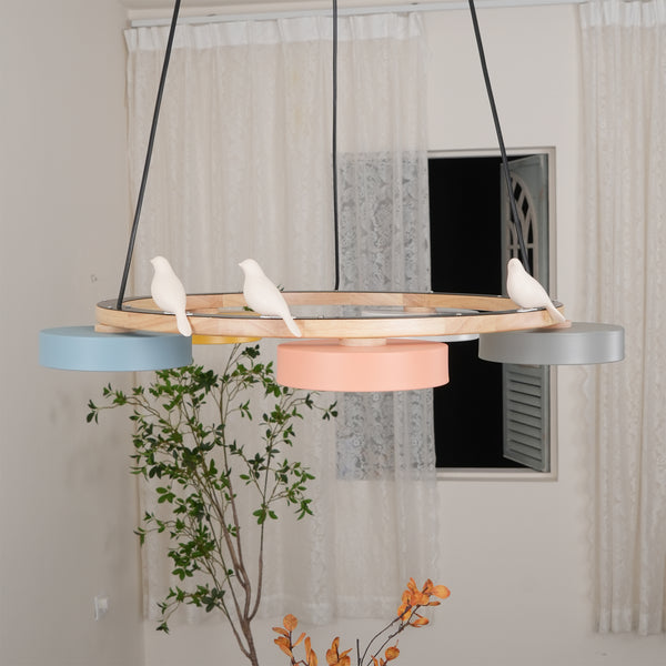 Morandi Modern Metal Wood Resin Acrylic Chandelier Dining Room Bedroom