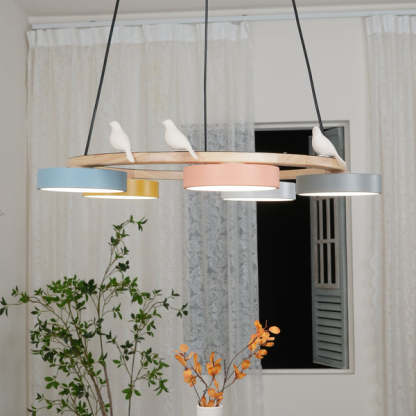 Morandi Modern Metal Wood Resin Acrylic Chandelier Dining Room Bedroom