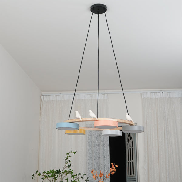 Morandi Modern Metal Wood Resin Acrylic Chandelier Dining Room Bedroom