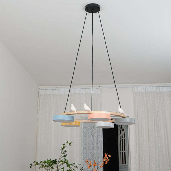 Morandi Modern Metal Wood Resin Acrylic Chandelier Dining Room Bedroom