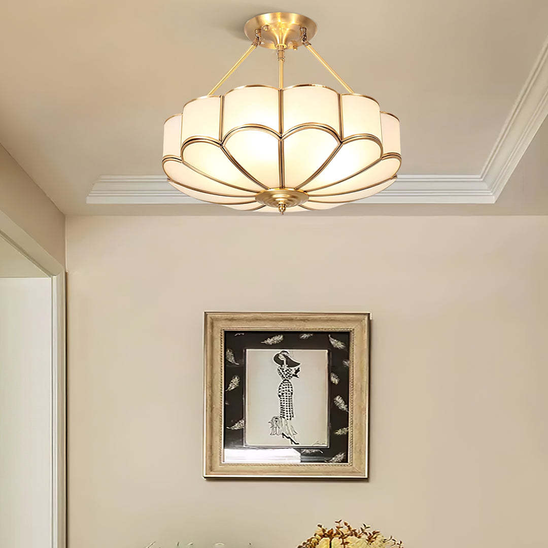 Alessio Modern Flower Shape Glass Ceiling Light Study Room Bedroom