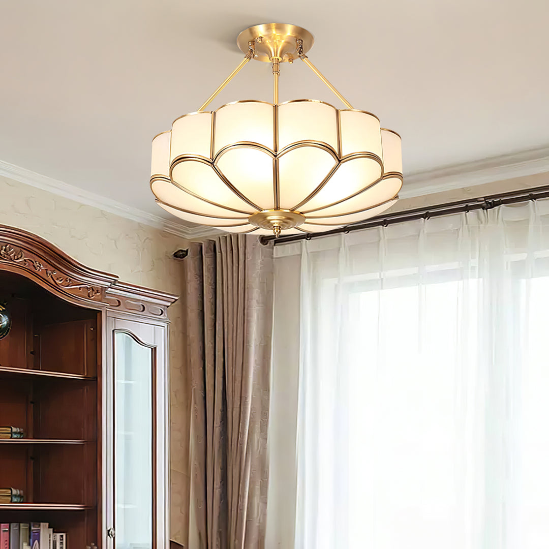 Alessio Modern Flower Shape Glass Ceiling Light Study Room Bedroom
