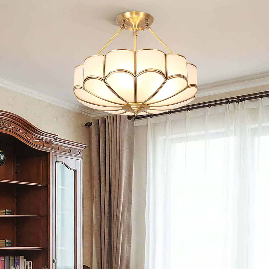 Alessio Modern Flower Shape Glass Ceiling Light Study Room Bedroom