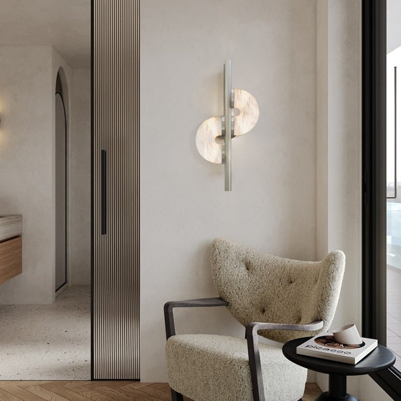 Jade Dolly Alabaster Modern Wall Light Living Room Bedroom
