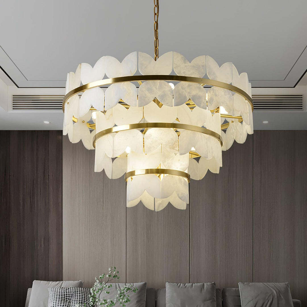 Jade Alabaster Cloudscape Chandelier Modern Living Room Bedroom