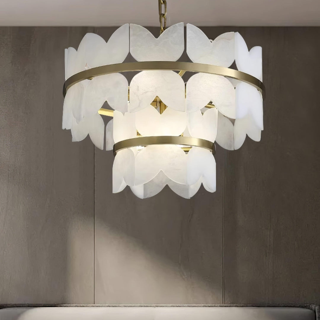 Jade Alabaster Cloudscape Chandelier Modern Living Room Bedroom