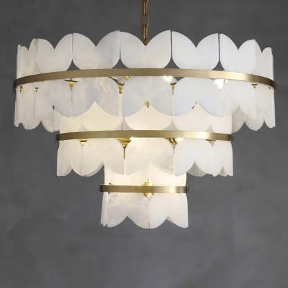 Jade Alabaster Cloudscape Chandelier Modern Living Room Bedroom