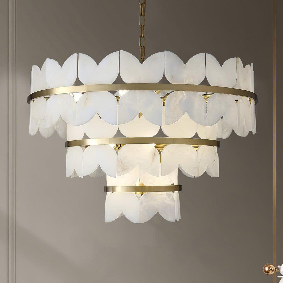 Jade Alabaster Cloudscape Chandelier Modern Living Room Bedroom
