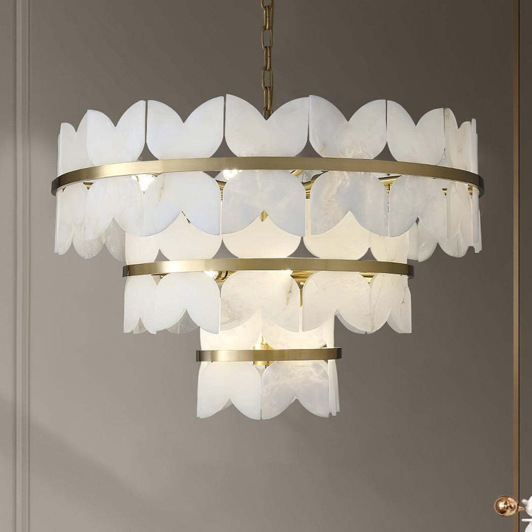 Jade Alabaster Cloudscape Chandelier Modern Living Room Bedroom