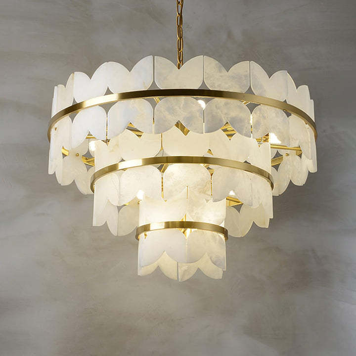 Jade Alabaster Cloudscape Chandelier Modern Living Room Bedroom
