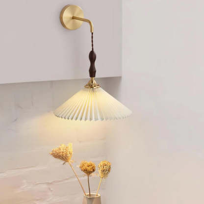 Carins Modern Pleated Wooden Wall Lamp Living Room Bedroom