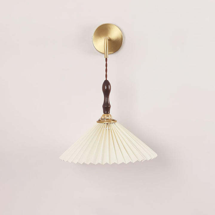 Carins Modern Pleated Wooden Wall Lamp Living Room Bedroom