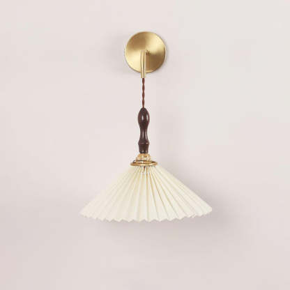 Carins Modern Pleated Wooden Wall Lamp Living Room Bedroom