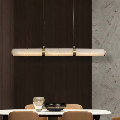 Jade Modern Alabaster Beam Linear Pendant Light Dining Room