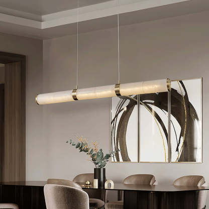 Jade Modern Alabaster Beam Linear Pendant Light Dining Room