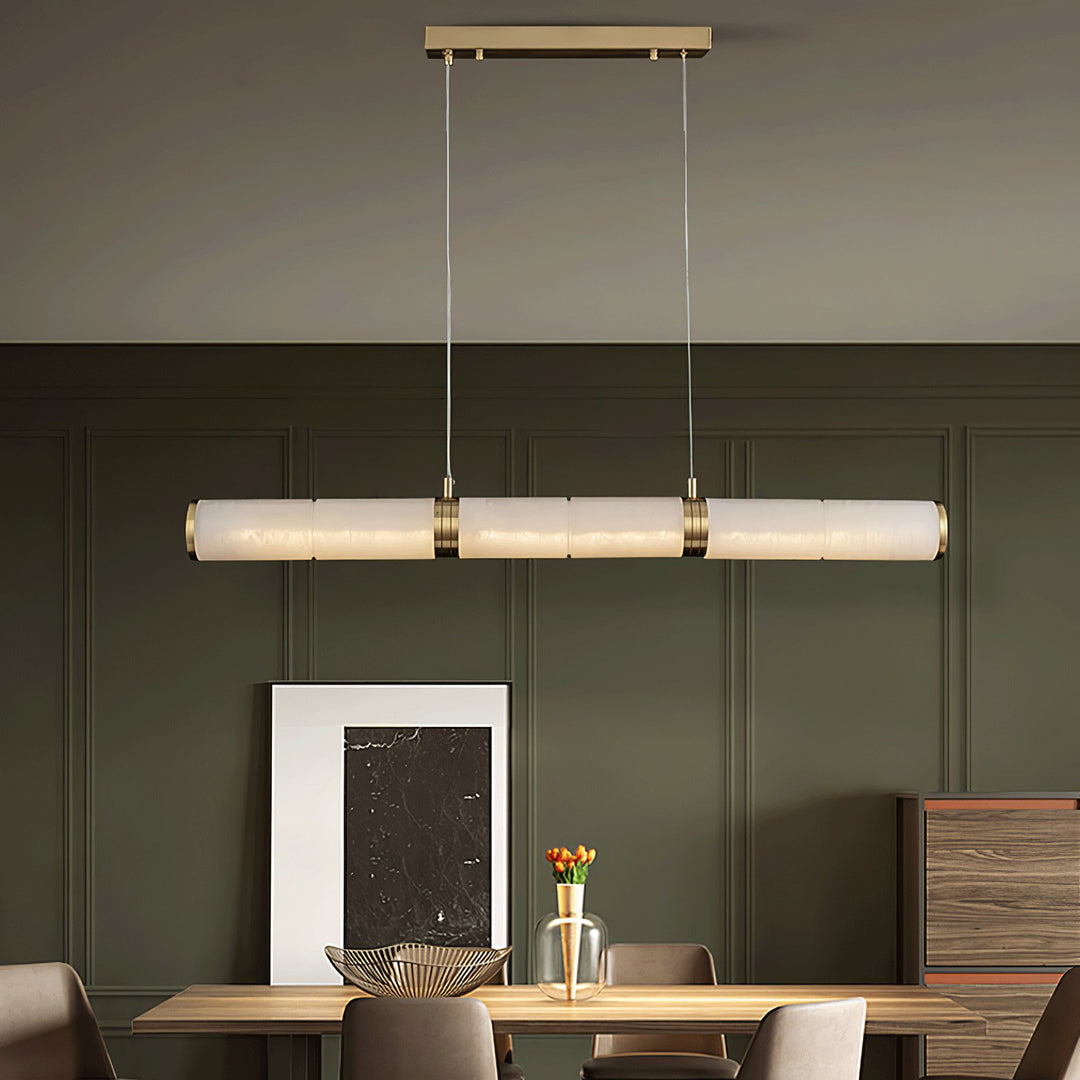 Jade Modern Alabaster Beam Linear Pendant Light Dining Room