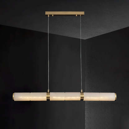 Jade Modern Alabaster Beam Linear Pendant Light Dining Room